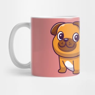 Cute Dog Sitting Cartoon Mug